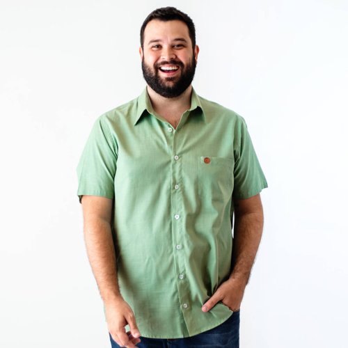 Camisa Plus Size Masculina Line Verde