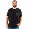 camiseta plus size masculina preta bolso dark frente lado