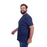 camiseta plus size masculina basica azul marinho lado