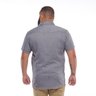 camisa plus size masculina mc oxford preta costas