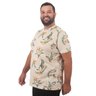 camiseta plus size masculina orange flower lado