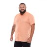 camisa plus size masculina gola padre oxford salmao lado