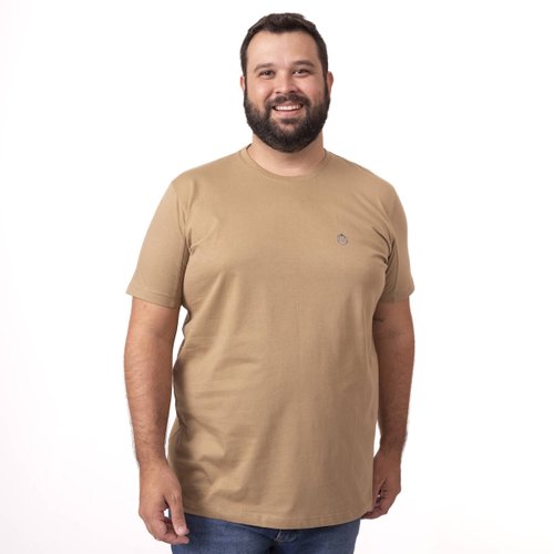 Camiseta Plus Size Masculina Bear Bege