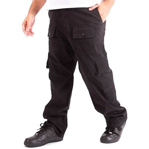 Calça Plus Size Masculina Canelada Lorenzo Preta