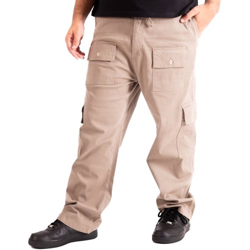 Calça Plus Size Masculina Canelada Lorenzo Caqui