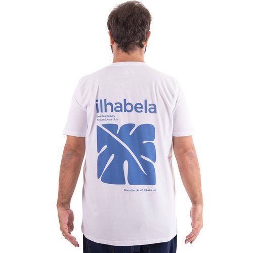 Camiseta Plus Size Masculina Ilhabela Branca