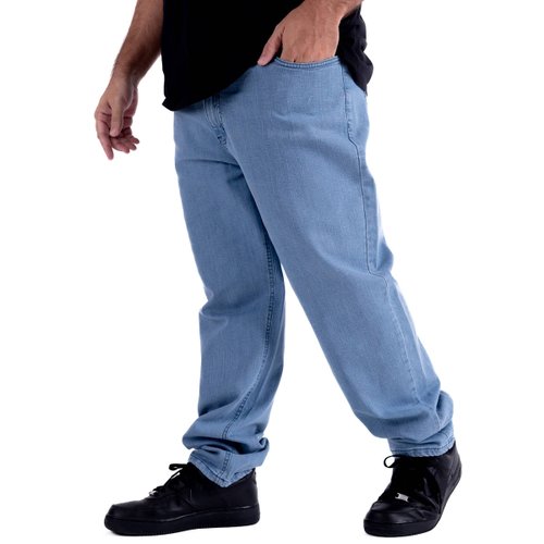 Calça Plus Size Masculina Jeans Confort Sky