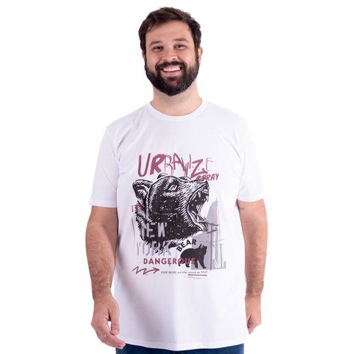 Camiseta Plus Size Masculina URBZ Hayala Dirty Branca