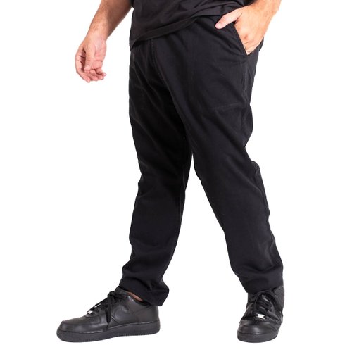 Calça Plus Size Masculina Sarja Elástico Direct Preto