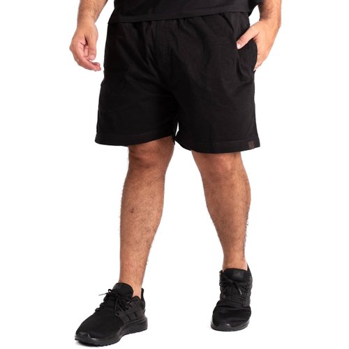 Short Plus Size Masculino Sarja Confort Preto
