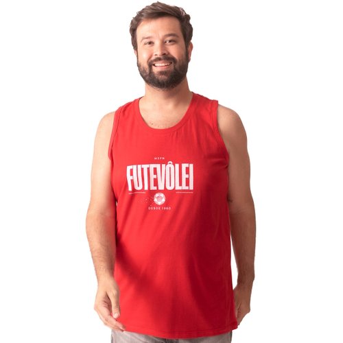 Regata Plus Size Masculina Futevolei Vermelha