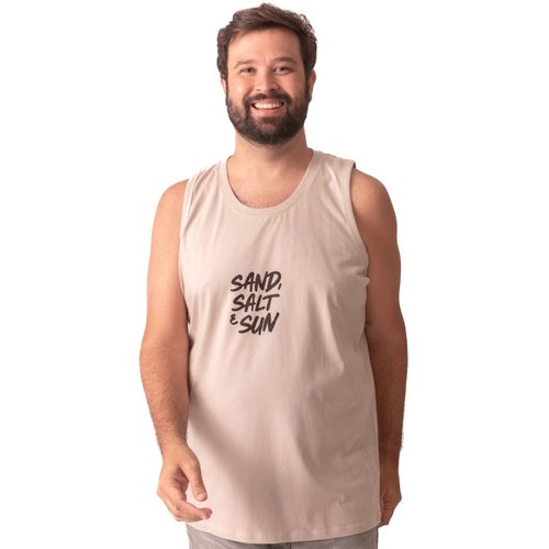 Regata Plus Size Masculina Salt Bege