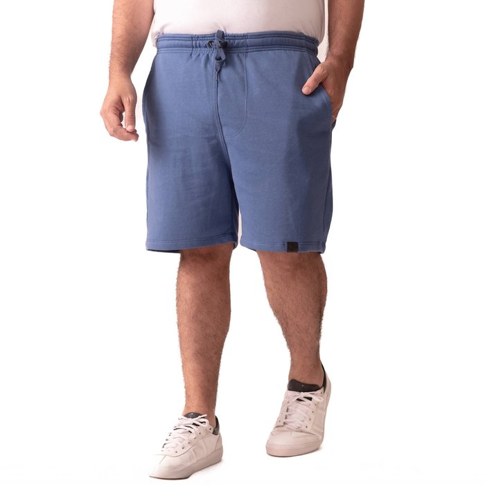 02 bermuda plus size masculina de moletom color chumbo