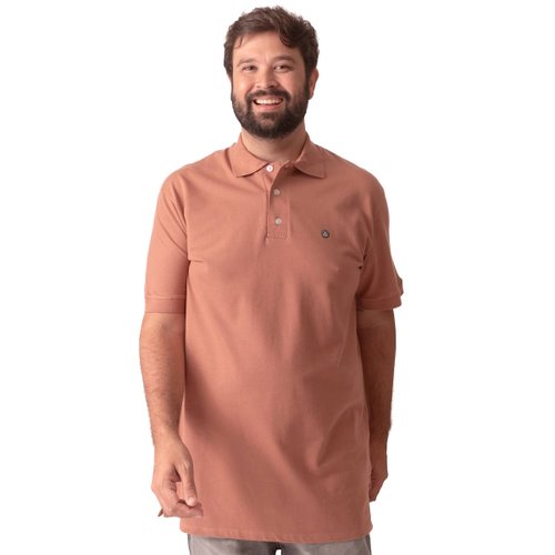 Polo Plus Size Masculina Piquet Confort Argila
