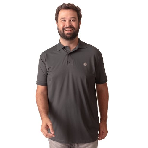 Polo Plus Size Masculina Fresh Cinza