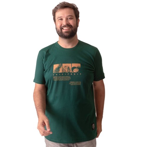 Camiseta Plus Size Masculina Caip Fruit Verde