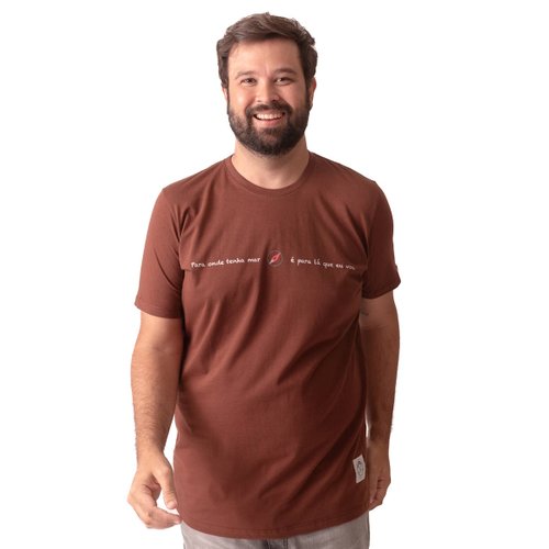 Camiseta Plus Size Masculina Bússola Marrom
