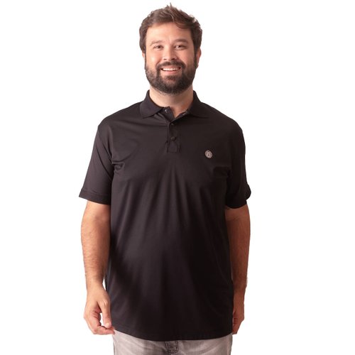 Polo Plus Size Masculina Fresh Preta