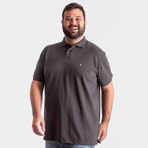 Polo Plus Size Masculina Piquet New Chumbo Mais Pano