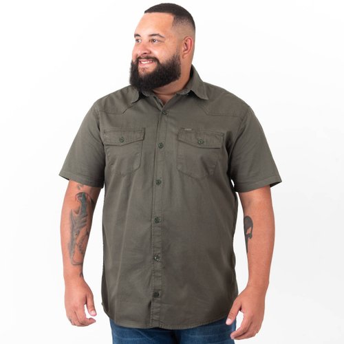 Camisa Plus Size Masculina Stoned Verde