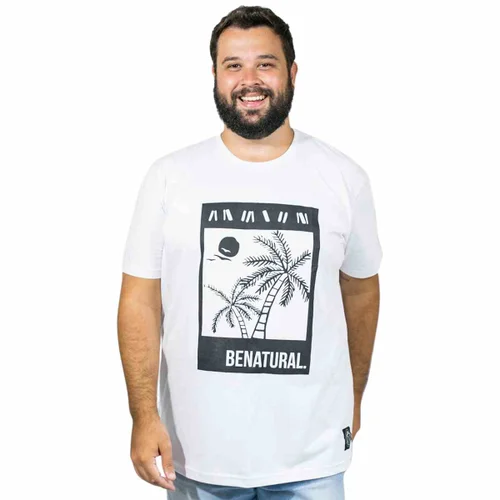 Camiseta Plus Size Masculina Be Natural Branca