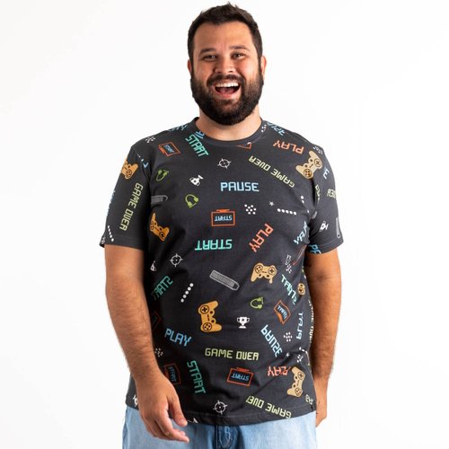 Camiseta Plus Size Masculina Gamer Control