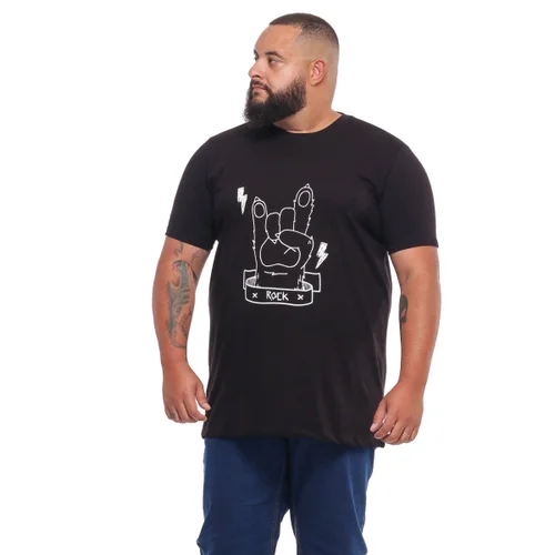 Camiseta Plus Size Masculina Rock Bear Preta