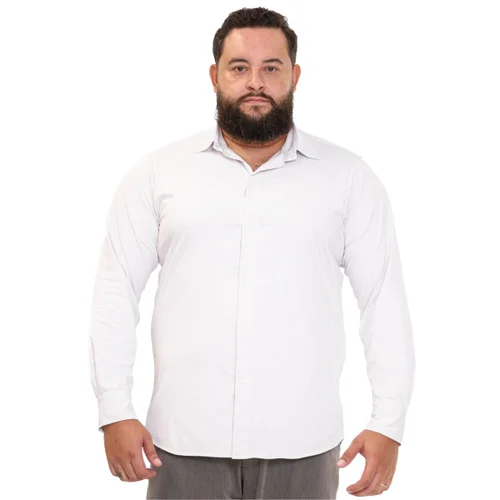 Camisa Plus Size Masculina Social Tech Elastic Branca