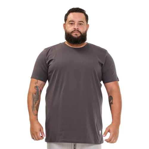 Camiseta Plus Size Masculina Confort Chumbo