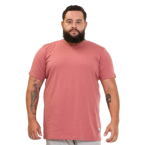 Camiseta Plus Size Masculina Confort Rosa