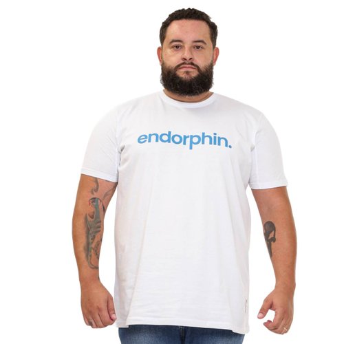 Camiseta Plus Size Masculina Branca Endorphin