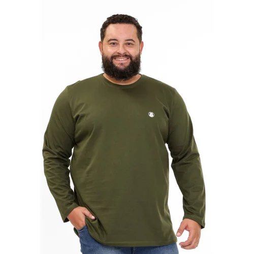 Camiseta Plus Size Masculina Manga Longa Bear Verde