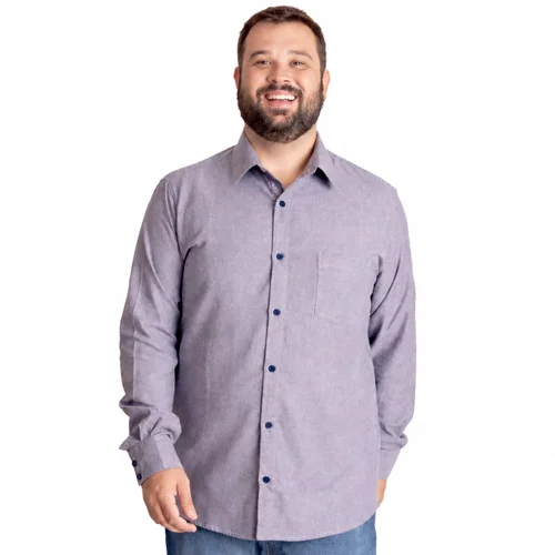Camisa Plus Size Masculina Flanela Grey