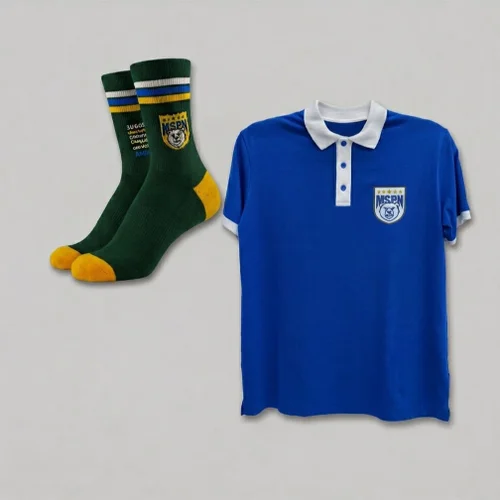 Kit Polo Plus Size Masculina Drible Azul + Meia