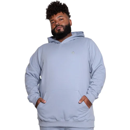 Casaco Moletom Felpado Plus Size Masculino Canguru Azul Claro