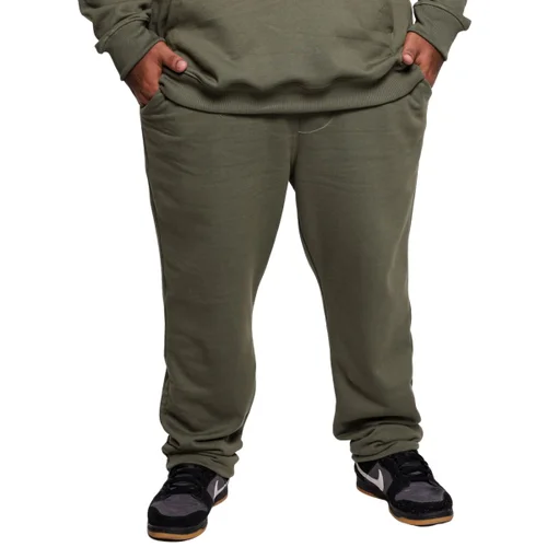 Calça Moletom Felpado Plus Size Masculina Reta Verde