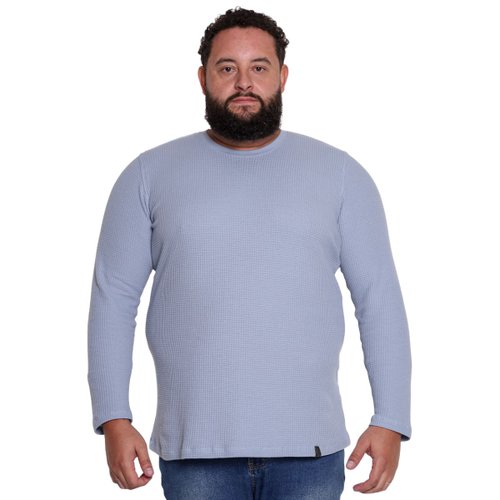 Sueter Plus Size Masculino Waffle Azul Claro