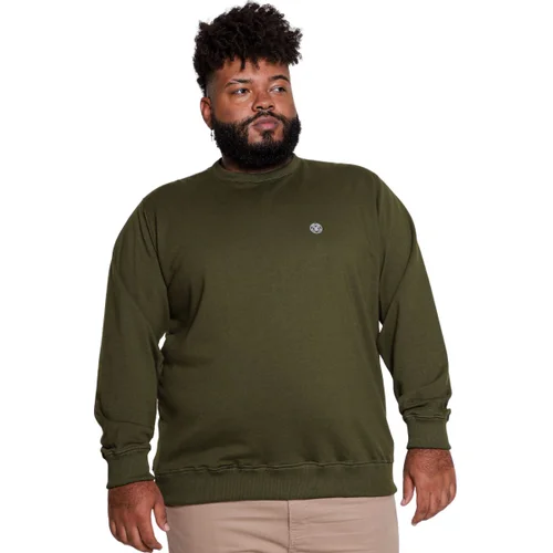 Casaco Moletom Color Plus Size Masculino Básico Verde Musgo