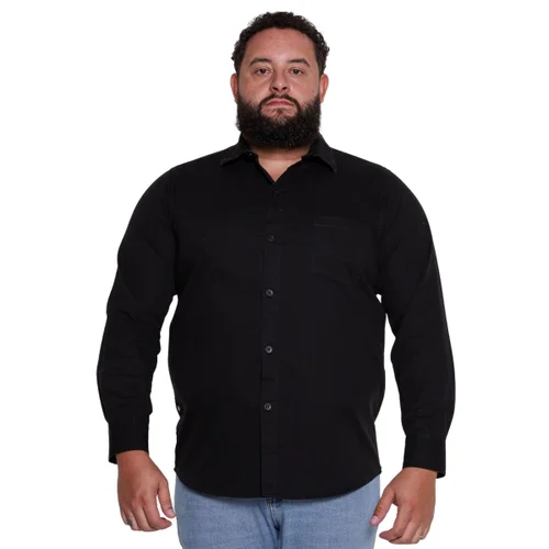 Camisa Plus Size Masculina Strong Stoned Preta