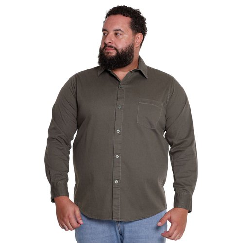 Camisa Plus Size Masculina Strong Stoned Verde