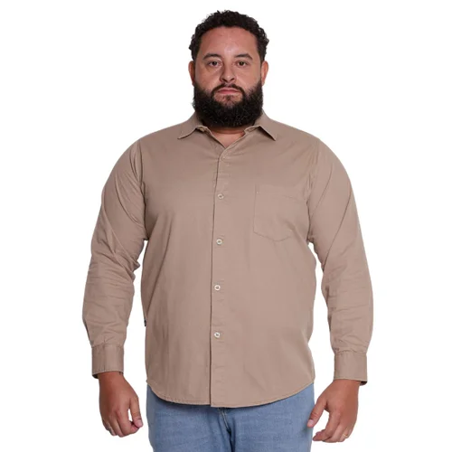 Camisa Plus Size Masculina Strong Stoned Caqui