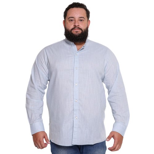 Camisa Plus Size Masculina Biarritz Gola Padre Azul Sky