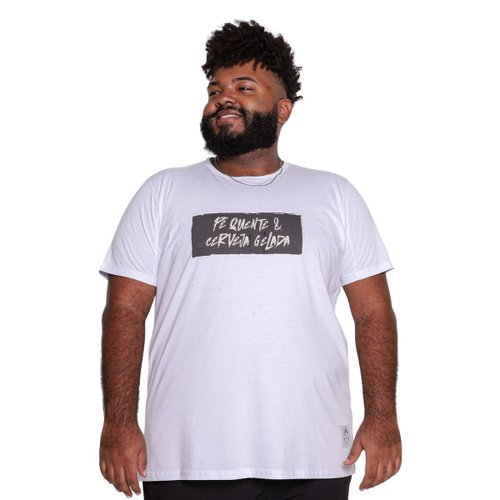 Camiseta Plus Size Masculina Branca Jogador