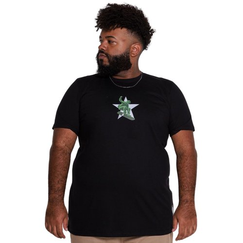 Camiseta Plus Size Masculina Preta Soldado