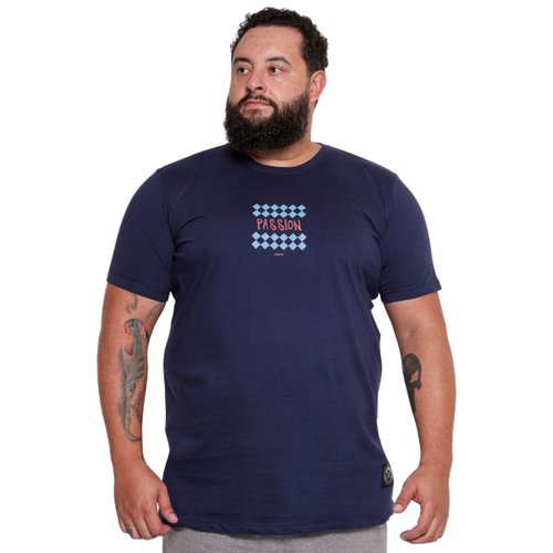 Camiseta Plus Size Masculina Azul Marinho Passion