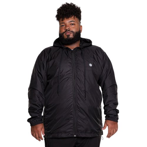 Corta Vento Plus Size Masculino Capuz Preto