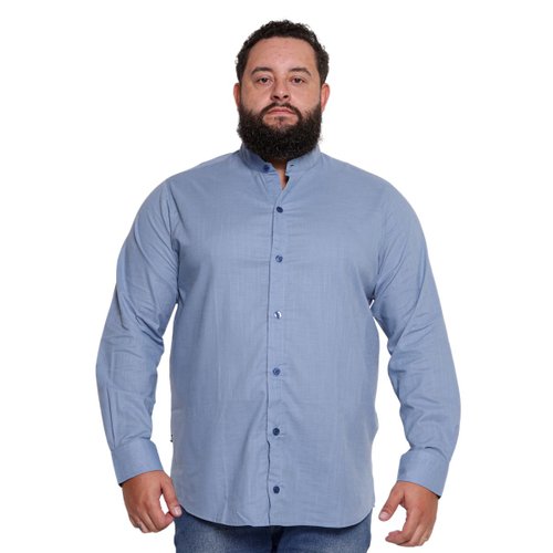 Camisa Plus Size Masculina Biarritz Gola Padre Azul Celeste