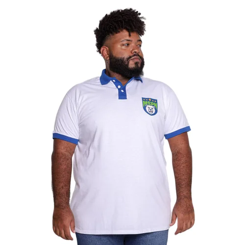 Polo Plus Size Masculina Drible Branca