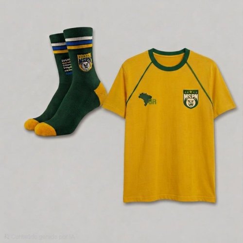 Kit Camiseta Oversized Raglan Plus Size Masculina Canarinho Amarelo + Meia