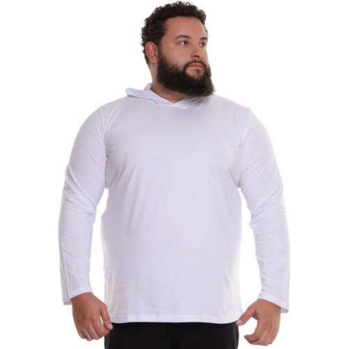 Camiseta Manga Longa Com Capuz Branca
